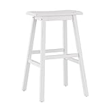 Hillsdale Moreno Wood Backless Bar Height Stool, 29" High, Sea White