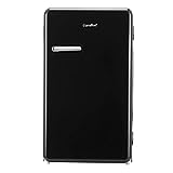 COMFEE 3.3 Cubic Feet Solo Series Retro Refrigerator Sleek Appearance HIPS Interior, Energy Saving, Adjustable Legs, Temperature Thermostat Dial, Removable Shelf, Perfect for Home/Dorm/Garage [Black]