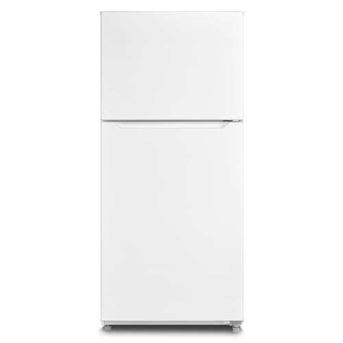 Techomey 30" Top Freezer Refrigerator with 20.5 Cu.Ft Total Capacity, Freestanding 2- Door Fridge with 5.8 Cu.Ft Upright Freezer, Reversible Door, LED Light, Garage Ready, 110V, White