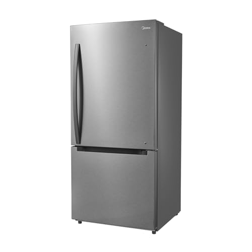Midea MRB19B5AST 18.7 Cu.Ft Bottom Mount Frost-free Refrigerator, Stainless Steel