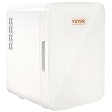 VEVOR Mini Fridge,10L/12 Can Luxury Skin Care Refrigerator, Small Beverage Fridges for Bedroom Office Dorm Car Travel, AC/DC Cooler & Heat for Foods, Drink, Breast Milk Storage & Chill, White