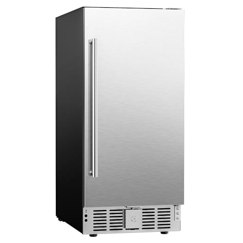 EUHOMY Beverage Refrigerator 15 Inch, Under Counter 127 Can Beverage Fridge with Stainless Steel Door, Beverage Cooler Built-in and Freestanding Beer Fridge, Drink Fridge - Soda Cola.