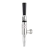 MRbrew Stout Beer Coffee Faucet, 304 Grade Stainless Steel Beer Tap Nitrogen Keg Draft Faucet, Homebrew Cold Brew Kegerator Beer Tower Tap with Standard Black Plastic Tap Handle