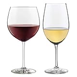 Libbey Vineyard Reserve Wine Glass Set of 12, Red and White Clear Wine Glasses, Merlot, Bordeaux, Chardonnay Gifts, Lead-Free Party Wine Glasses