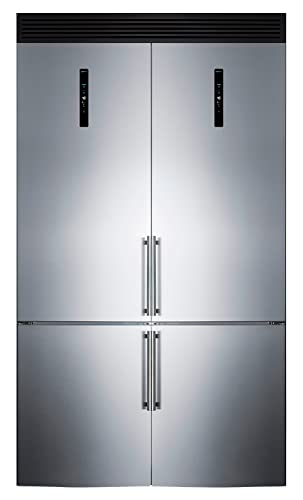 Summit Appliance FFBF181ES2KIT48 48" Wide Bottom Freezer Refrigerator Set; 23.4 cu.ft; Grill Included; Adjustable Glass Shelves; No-frost Operation; Child Lockation; Child Lock