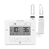 AcuRite Matte White Digital Wireless Fridge and Freezer Thermometer for Home and Restaurants with Alarm and High/Low Temperature Records (00523M)