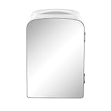 Chefman - Iceman Portable Mirrored Personal Fridge 4L Mini Refrigerator, Skin Care, Makeup Storage, Beauty, Serums & Face Masks, Small For Desktop Or Travel, Cool & Heat, Cosmetic Application, White