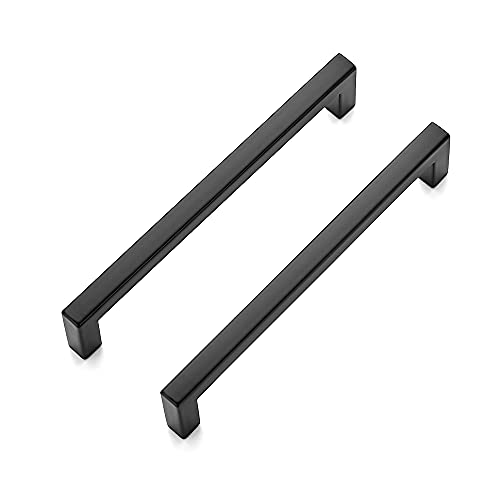 Ravinte 30 Pack Solid 5 Inch Center to Center Slim Square Bar Drawer Handles for Kitchen Cabinet Hardware Matte Black