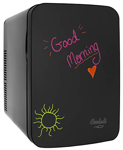 Cooluli 15L Mini Fridge with Magnetic Blackboard - Portable Small Refrigerator for Travel, Car & Office, V15LE2BK