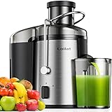 Juicer Machine, 500W Juicer with 3” Wide Mouth for Whole Fruits and Veg, Centrifugal Juice Extractor with 3-Speed Setting, Easy to Clean, Stainless Steel, BPA Free (Black)