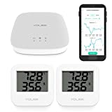 YoLink Smart Wireless Temperature/Humidity Sensor Wide Range for Freezer Fridge Monitoring Pet Cage/Tank Monitoring, App Alerts, Text/SMS, Email Alerts, Works with Alexa IFTTT, 2 Pack - Hub Included