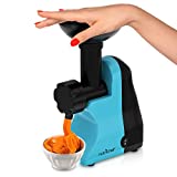 NutriChef Electric Frozen Fruit Dessert Maker - Fruit Sorbet Machine - Make Ice Cream, Dessert, Gelato, Smoothies, Slushies & Frozen Yogurt - Includes Food Plunger & Recipe Book - Blue