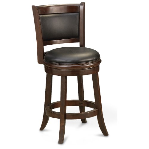 Boraam Augusta Bar Height Swivel Stool, 29-Inch, Cappuccino