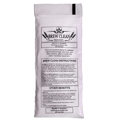 Kegconnection Brew Clean - Kegerator Beer Line Cleaning Solution Powder - Easy and Safe to Use - Homebrew Kegs