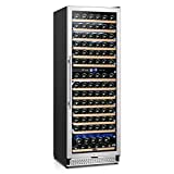 Tylza 24 Inch Wine Fridge Dual Zone, 154 Bottle Wine Cooler Refrigerator With Stainless Steel and Professional Compressor, Fast Cooling Low Noise and No Fog Built-in or Freestanding
