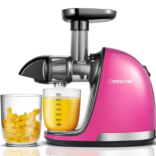 Slow Juicer Extractor, AMZCHEF Slow Masticating Juicer Machines with Quiet Motor, Juice Extractor with Reverse Function, Cold Press Juicer Easy to Clean with Brush for High Nutrient Fruit & Vegetable Juice Slow Juicer Extractor, AMZCHEF Slow Masticating Juicer Machines with Quiet Motor, Juice Extractor with Reverse Function, Cold Press Juicer Easy to Clean with Brush for High Nutrient Fruit & Vegetable Juice