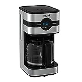 KRUPS Simply Brew: Stainless Steel and Glass Carafe 10 Cup Drip Coffee Maker, Programmable with Digital Display, Dishwasher Safe, Drip Free Coffee Machine with Coffee Filter