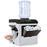2 in 1 Ice Maker Countertop, 48LBS/24H Automatic Ice Stainless Steel Machine with Water Dispenser, ready in 8 Minutes, with Ice Scoop and 2.6 lb Ice Storage