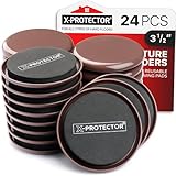 Furniture Sliders for Carpet X-PROTECTOR - 24 PCS Moving Pads 3 1/2" - Sliders for Furniture. Move Your Furniture Easily with Reusable Furniture Moving Sliders for Carpets!