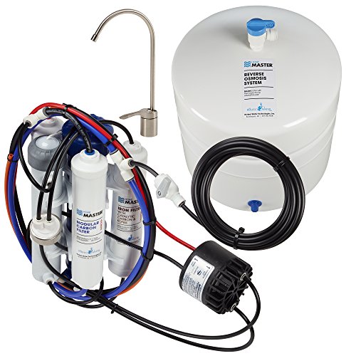 Home Master TMULTRA-ERP-L Ultra RO System Loaded; City & Well Water, Fast 4.5 sec Fill Rate, 6-stages, UV Sterilizer, 1:1 Waste Ratio, High hardness Membrane 18gpg, Lux Nickel RO Faucet, fridge kit