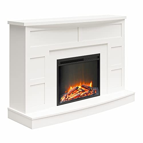 Electric Fireplace With Shiplap 2024 The Phoenix Landing Bar   Ameriwood Home Barrow Creek Mantel With Fireplace White 